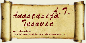 Anastasija Tešović vizit kartica
